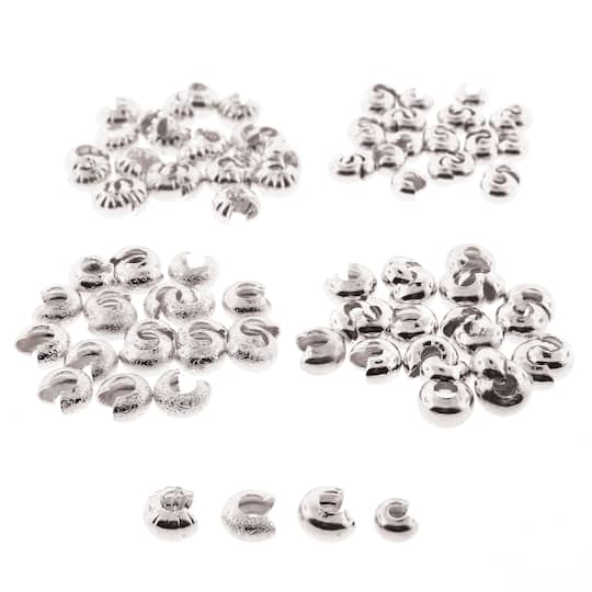 The Beadsmith&#xAE; Silver Plated Crimp Bead Cover, 80ct.